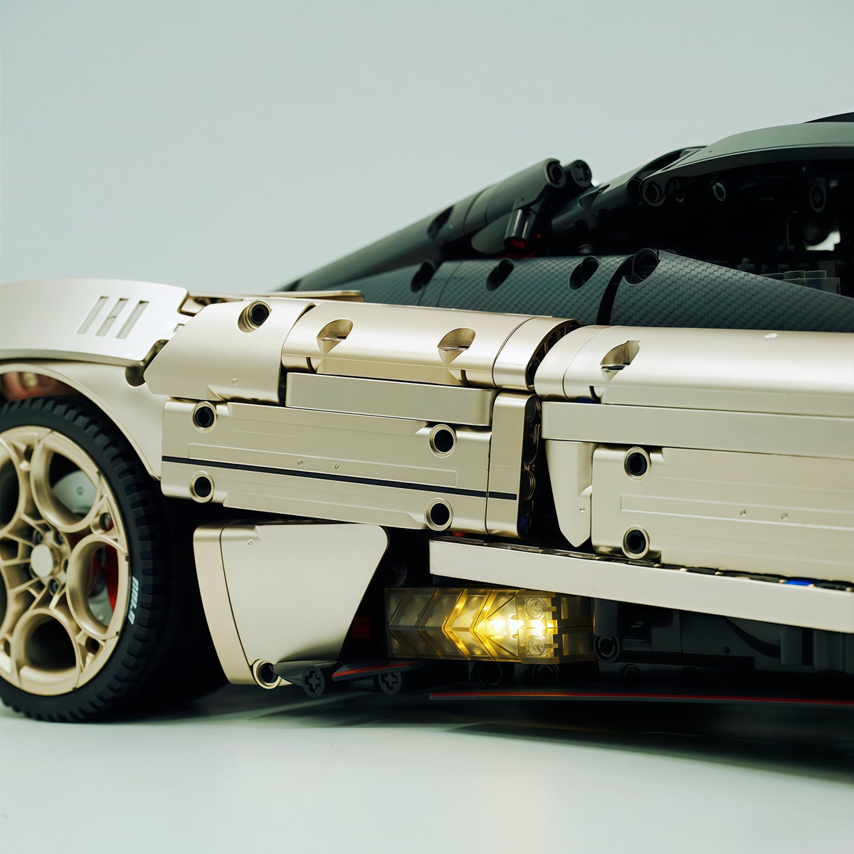 Trilumity Building Block Set: 1:8 The Ultimate Pagani Utopia Supercar | Limited Edition Champagne Gold V12 Italian Exotic (3314Piece)