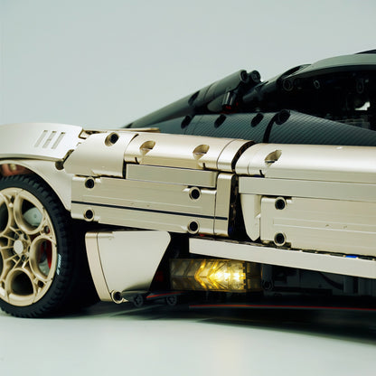 Trilumity Building Block Set: 1:8 The Ultimate Pagani Utopia Supercar | Limited Edition Champagne Gold V12 Italian Exotic (3314Piece)