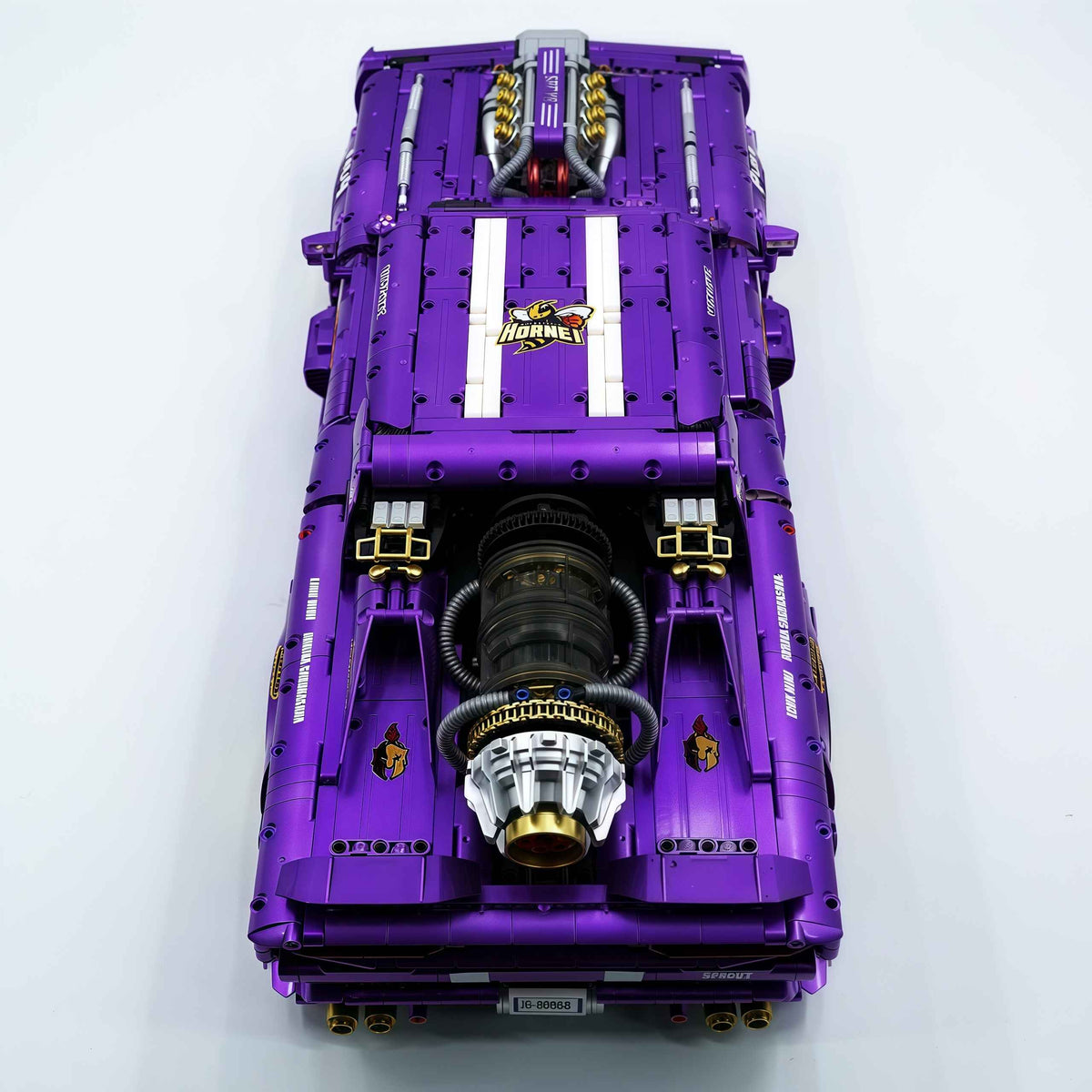 Trilumity Motorized Building Block Set: 1: 8 Dodge Challenger, Pearlescent Purple Paint Customized Version (3751-Piece)