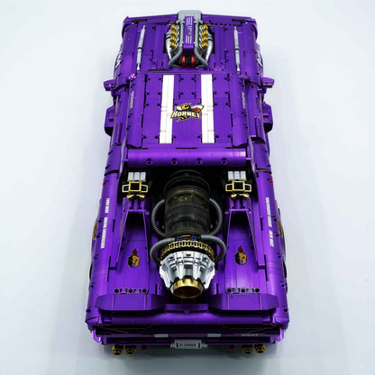 Trilumity Motorized Building Block Set: 1: 8 Dodge Challenger, Pearlescent Purple Paint Customized Version (3751-Piece)