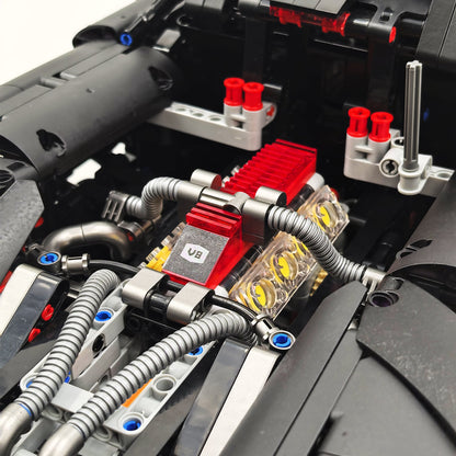 Trilumity Motorized Building Block Set: 1: 8 British Hybrid Hypercar Darth Vader Supercar Building Sets with Remote Control, Electric lift tail