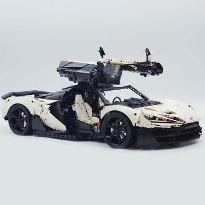 Trilumity Motorized Building Block Set: 1:8 The Ultimate British Woking Hypercar | White Custom Edition | Shipped in Original Gift Box (4200+-Piece)