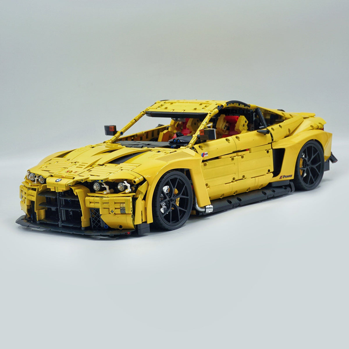 Trilumity Building Block Set: 1: 8 BMW M4 GT3 Building Set, Fully Detailed Simulation, Baked Enamel Yellow Custom Edition (4556Piece)