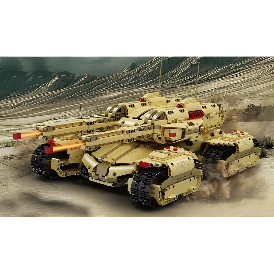 Trilumity Army Mammoth 4 Track Tank Building Block Set, Remote Control, 3,294-Piece