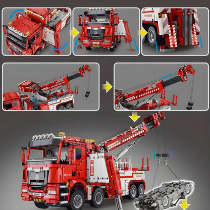 Trilumity Fire & Rescue Truck Building Block Set, 1:8 Scale, Remote Control, 4,883-Piece