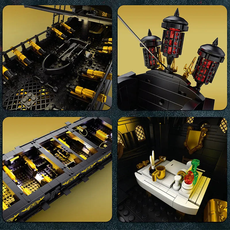 Reobrix MOC Building Block Set: Pirates Of Caribbean MOC Black Pearl Ship, Model RE66036