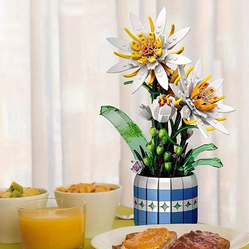 JieStar Building Block Set: Epiphyllum Bonsai Plant, Model JJ9033