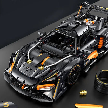 Trilumity Motorized Building Block Set: 1:8 McLaren Senna Black Knight Hypercar Limited Edition (3803-Piece)