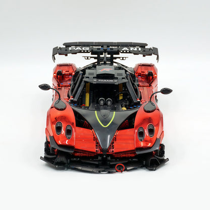 Trilumity Building Block Set: 1:8 Pagani Zonda R | Mirror Blood Red Paint Italian Hypercar (3300+-Piece)