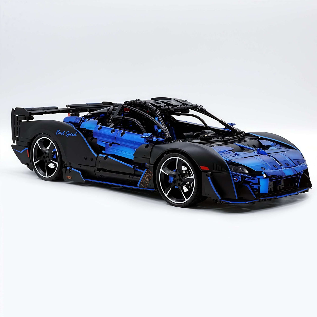 Trilumity Motorized Building Block Set: 1: 8 Woking Hypercar Track Focus, Aerodynamic Brilliance, Mirror Customized Edition (3862-Piece)