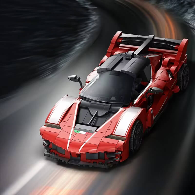 Trilumity Building Block Set: 1:16 Prancing Horse Track Hypercar | 1046-Piece | Italian Track Performance