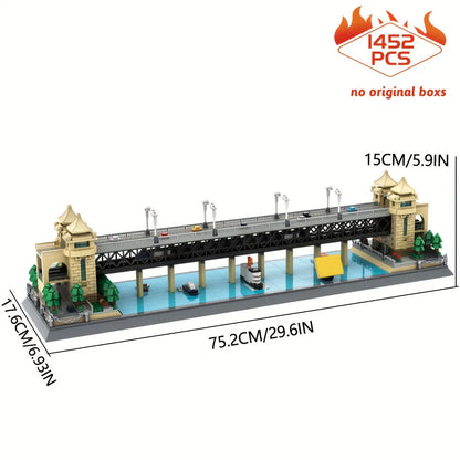 Wange MOC Building Block Set: China Wuhan River Bridge, Model 6223