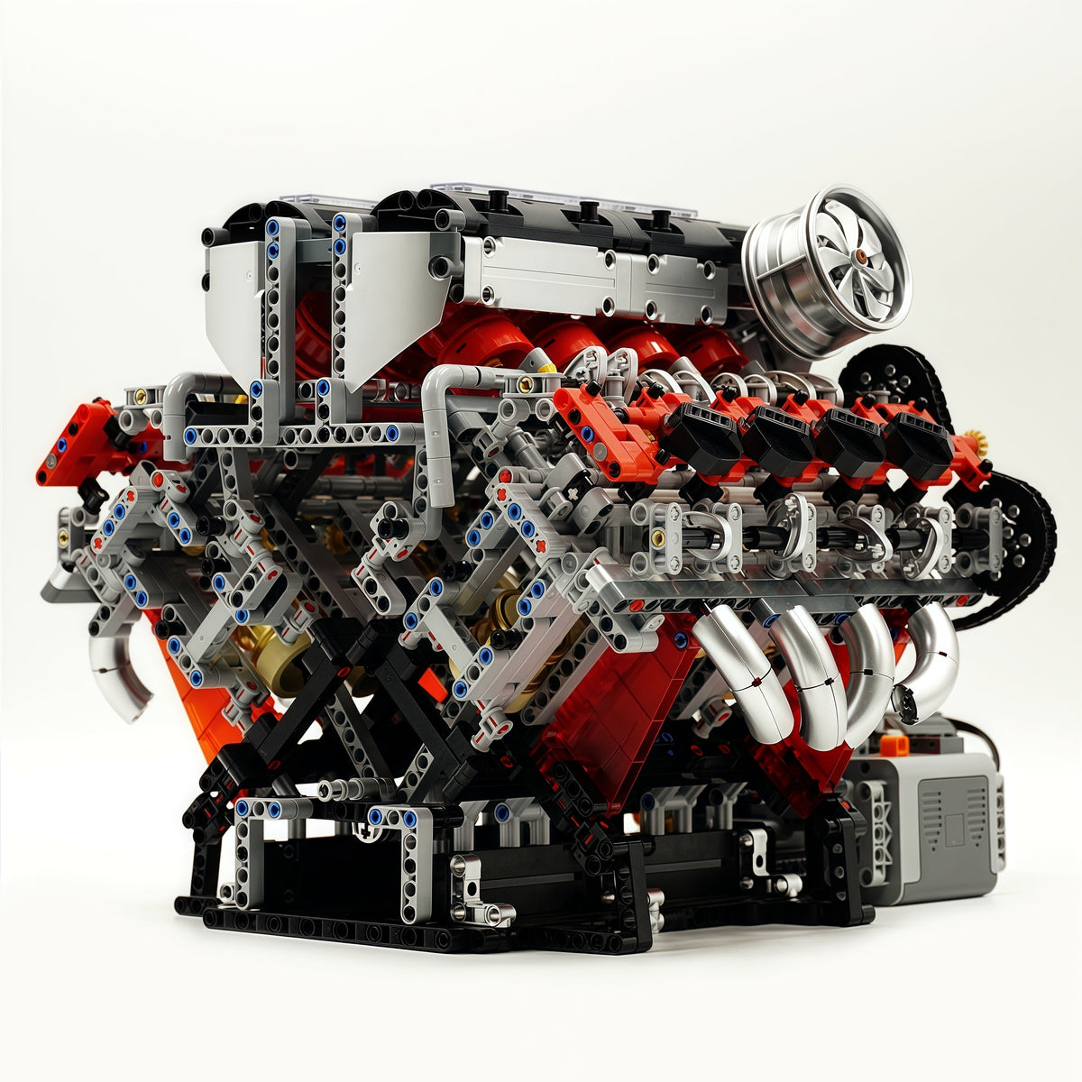 Trilumity Motorized Building Block Set: The Ultimate F488 V8 Engine (2717-Piece)