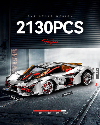 Trilumity Building Block Set: 1:10 Lamborghini Three Thousand Years Sports Car Building Sets (2130-Piece)