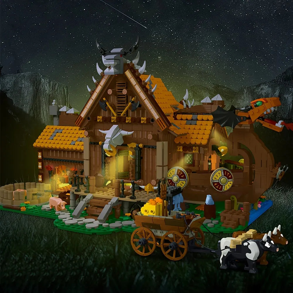 MORK MOC Building Block Set: The Vikings House, Model 033051