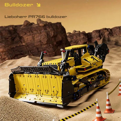 Mould King MOC Motorized Building Block Set: Liebherr PR766 Bulldozer, Model K17049