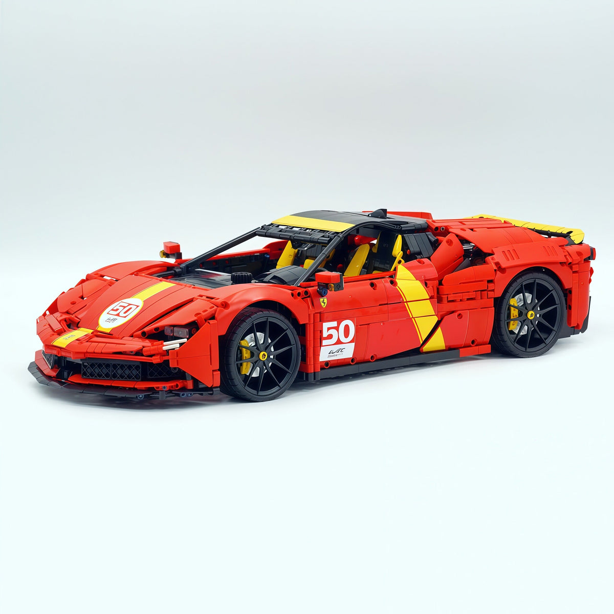 Trilumity Building Block Set: 1:8 Ferrari Sf90 Hypercar | Mechanical Linkage Version (3797-Piece)
