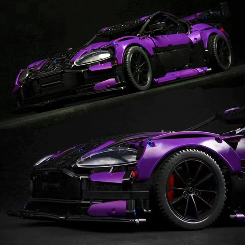 Trilumity Building Block Set: 1: 8 Aston Martin Vantage GT3 Supercar Set, Legendary Racing Dna | Jaw-Dropping Purple Finish (3850-Piece)