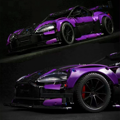 Trilumity Building Block Set: 1: 8 Aston Martin Vantage GT3 Supercar Set, Legendary Racing Dna | Jaw-Dropping Purple Finish (3850-Piece)