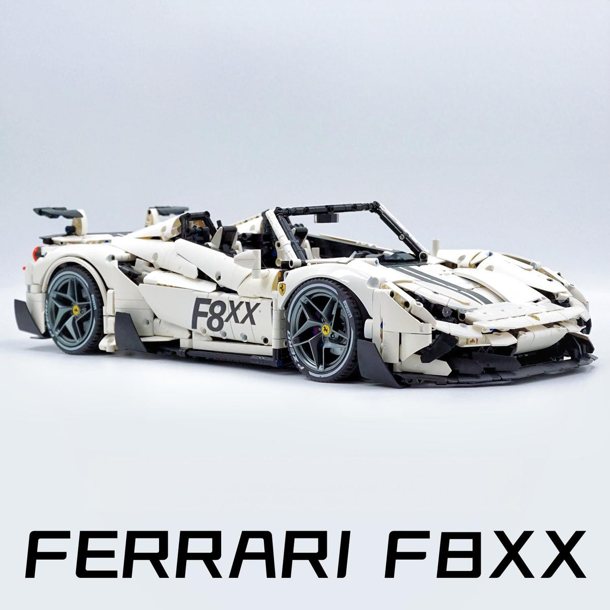 Trilumity Building Block Set: 1:8 The Ultimate Turbo V8 GT Convertible, White Goddess Custom Edition (3781-Piece)
