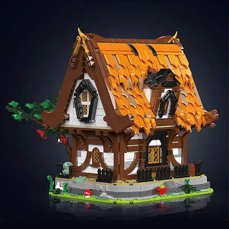 Mould King MOC Building Block Set: Medieval City Log Cabin, Model K16054