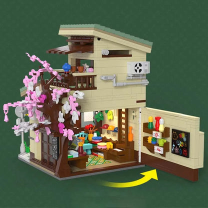 Cada Building Block Set: Japanese Style Cats Store, Model C66015
