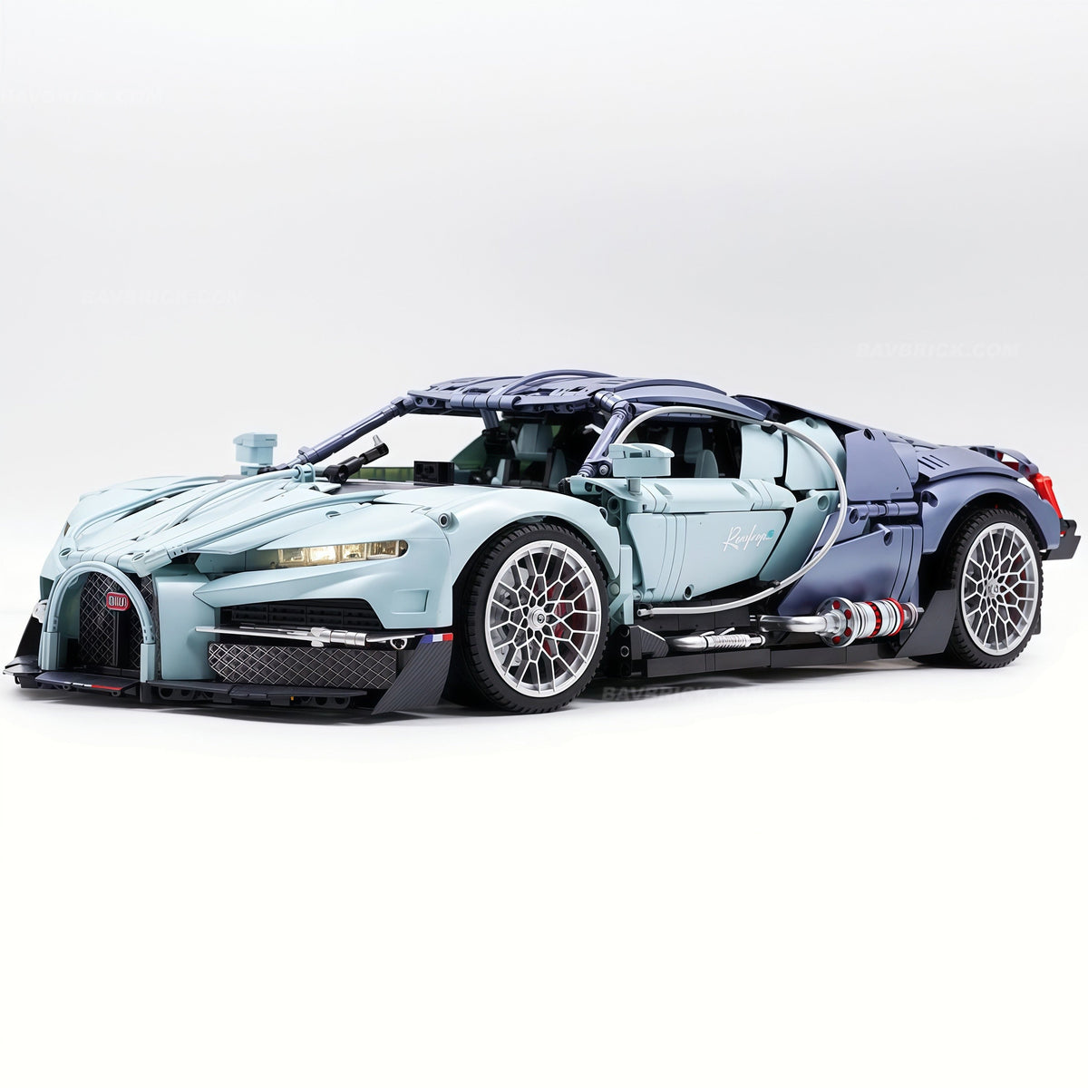 Trilumity Motorized Building Block Set: 1:8 French Hybrid V16 Hypercar | A Precision Blue Beast | Ultimate Collector's Item (3719-Piece)