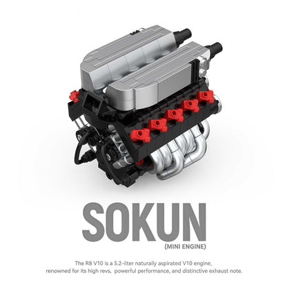Trilumity Building Block Set: Audi R8 V10 Engine | Home Decor (392-Piece)