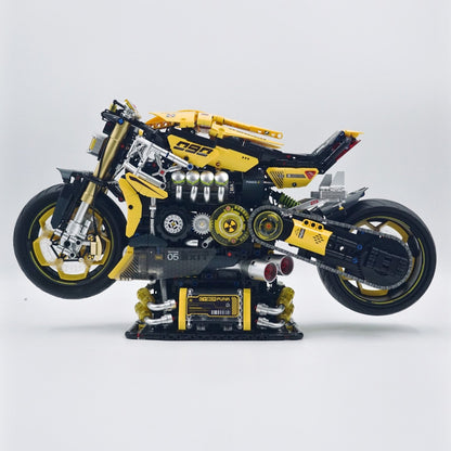 Trilumity Cyberpunk 2077 ARCH Nazare Motorcycle, Spray Display Stand with Lights Building Block Set, 1:5 Scale, Remote Control, 2,500-Piece