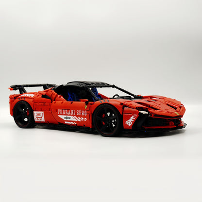 Trilumity Motorized Building Block Set: 1:8 Xx Track Hybrid Red Edition, The Ultimate Supercar, More Than 12 Features Restored(4100-Piece)