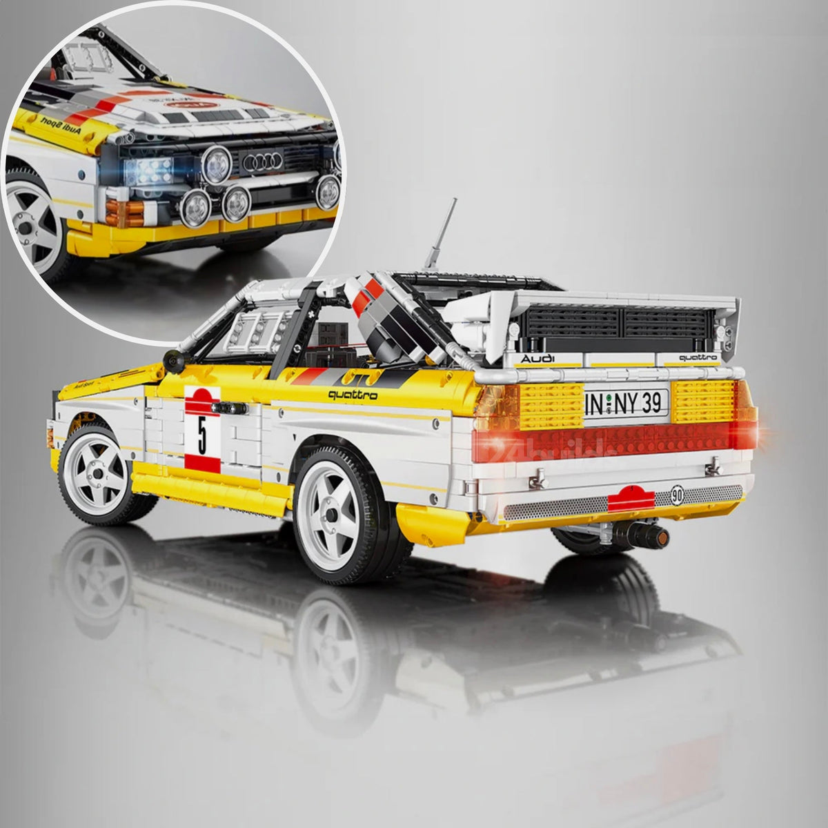 Trilumity Building Block Set: 1: 8 Audi Rally Quattro S1 Group B 1984, Genuine Authorization (3887+Piece)