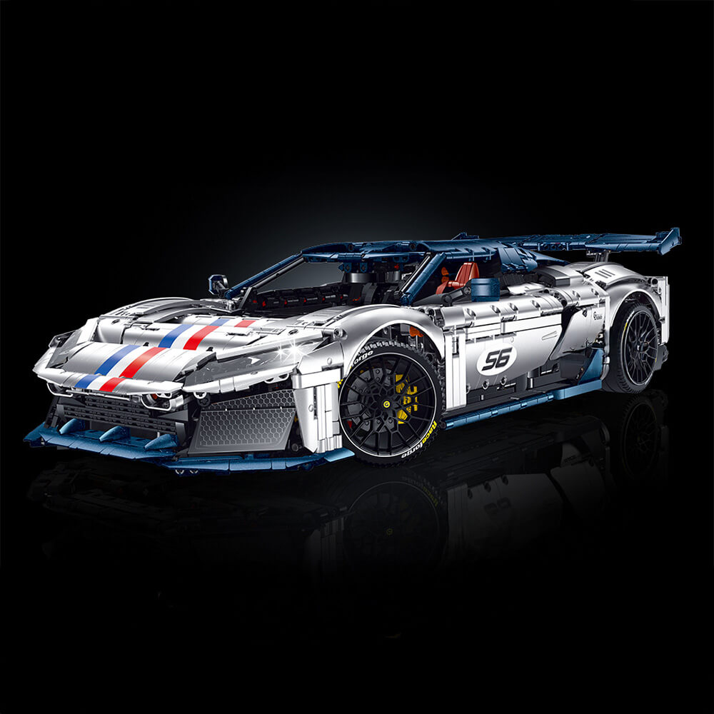 Trilumity Building Block Set: 1:8 The Ultimate 2025 Hybrid Hypercar | Remote Controlled V6 Prancing Horse Hypercar | Silver Limited Edition