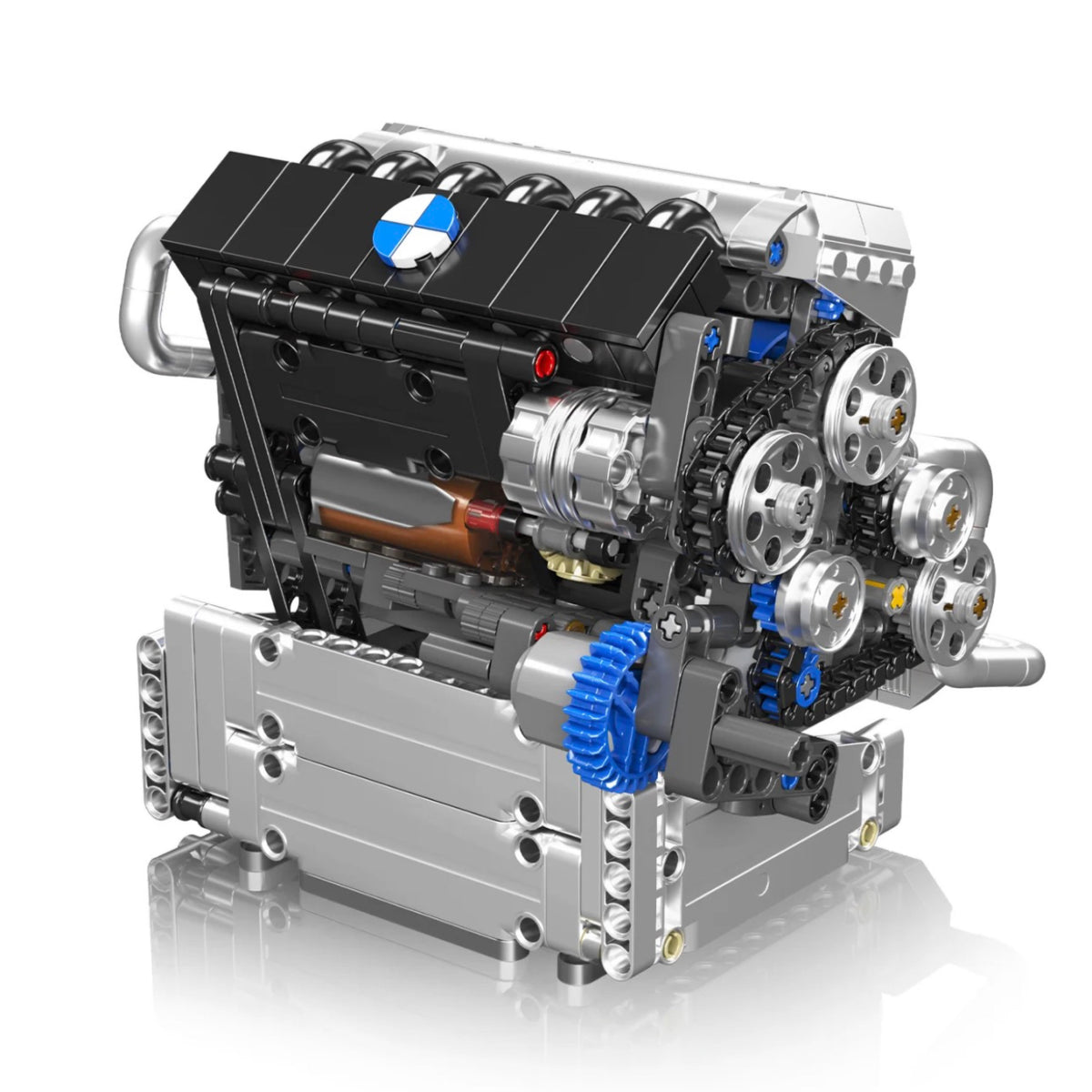 Trilumity Building Block Set: Motorised Inline-6 BMW German Engine | 744Piece
