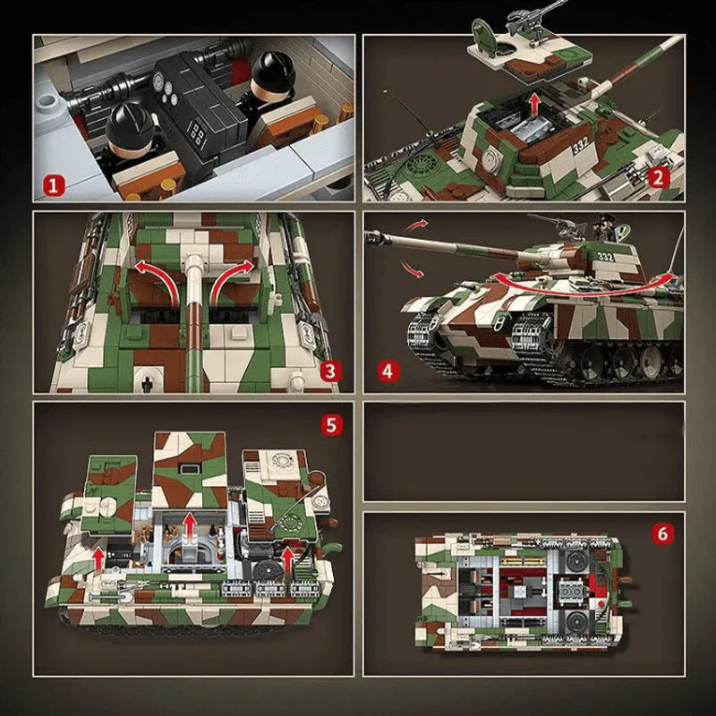 Trilumity Panther Tank G Building Block Set, 2,135-Piece