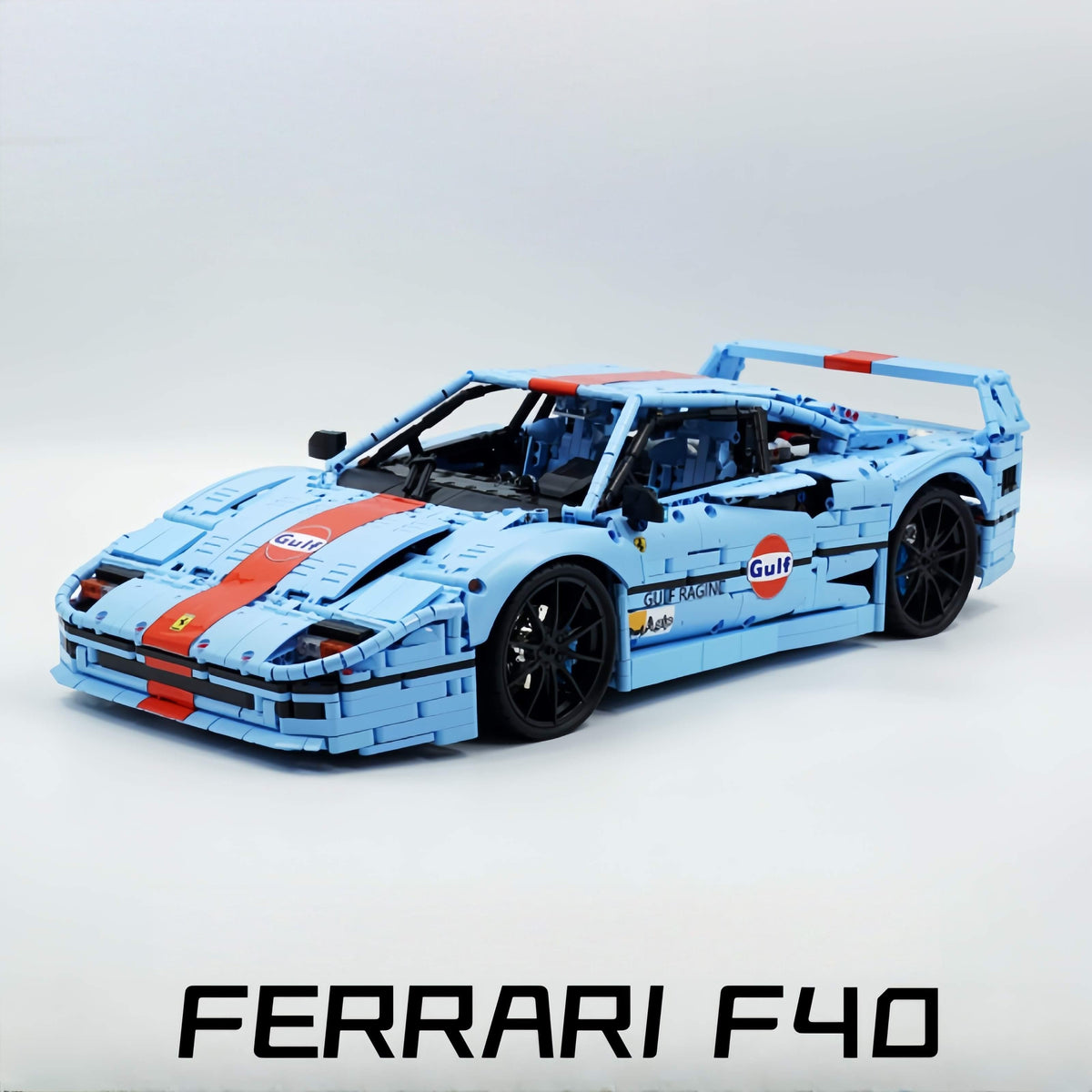 Trilumity Building Block Set: 1:8 The Ultimate 80s Turbo Icon Supercar, Gulf Blue Custom Edition (4026-Piece)