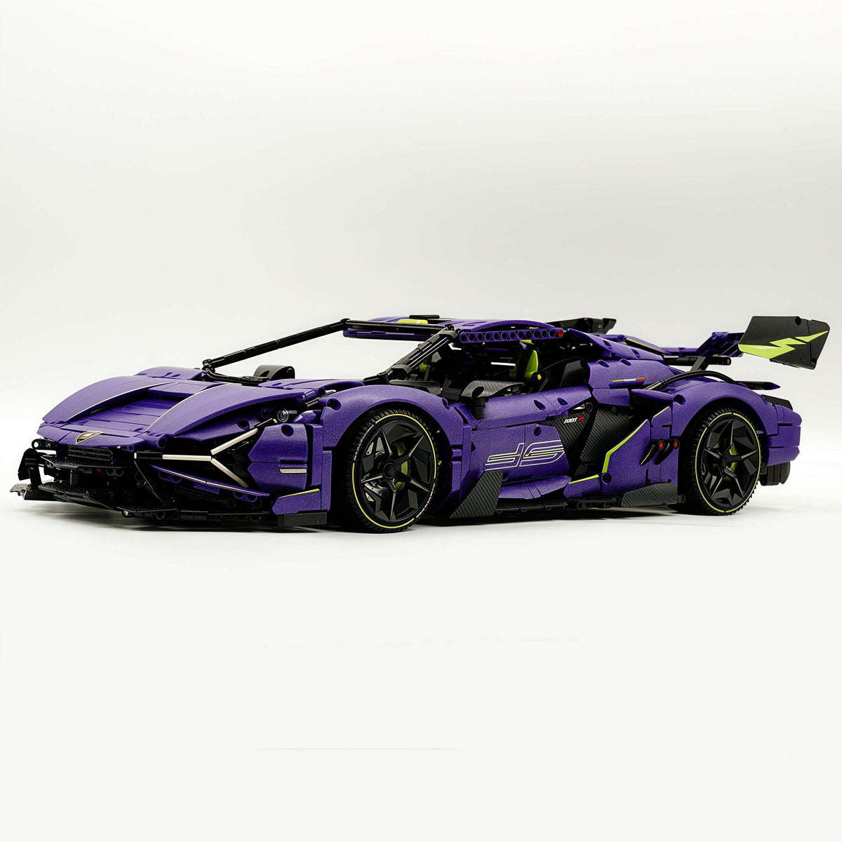 Trilumity Motorized Building Block Set: 1:8 Comet Purple Lamborghini Supercar with Remote Control – Electric Features, V10 Engine, and Custom Starry