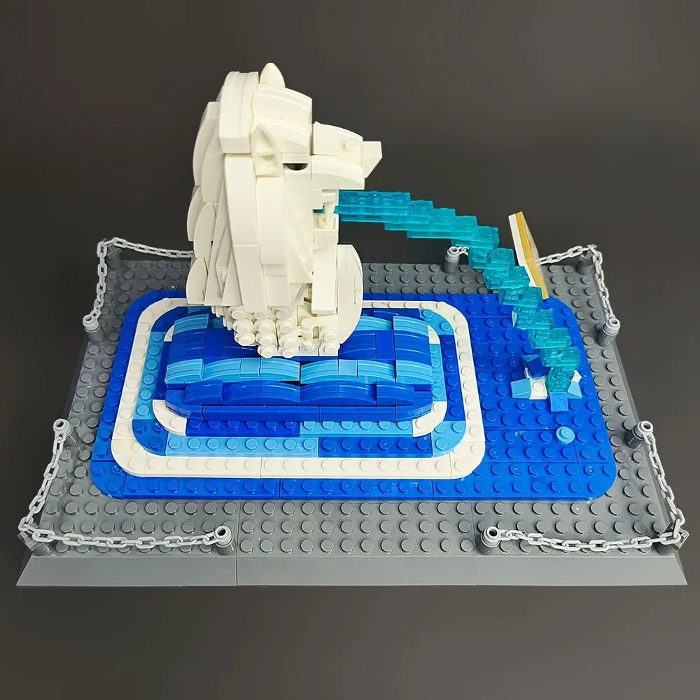 Wange MOC Building Block Set: Famous Merlion Statue 4218