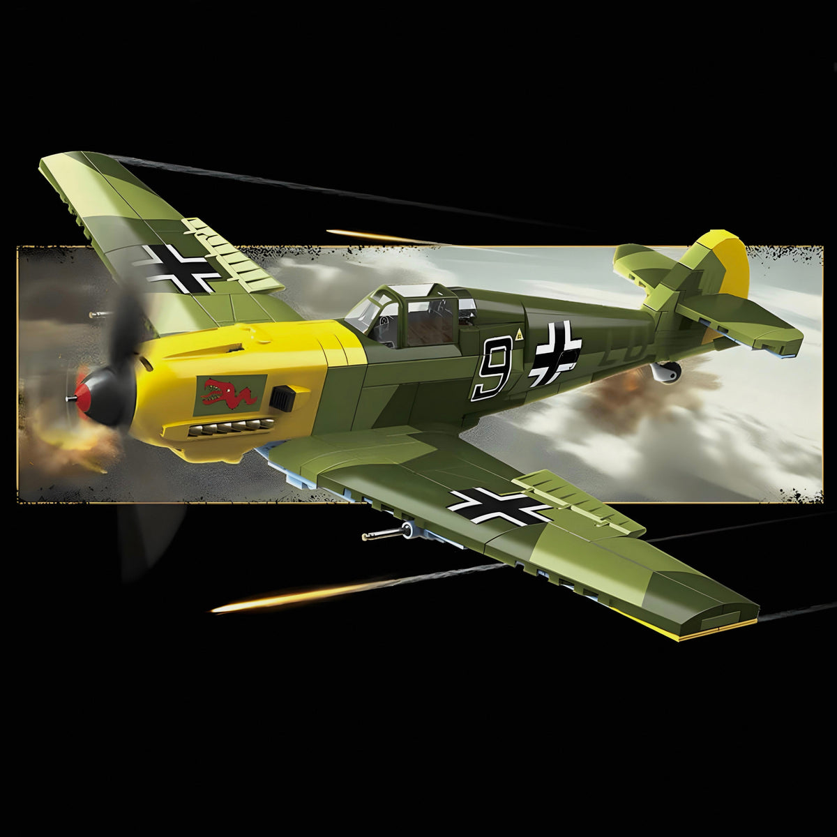 Trilumity Messerchmitt BF-109 Building Block Set, 1:18 Scale, 632-Piece