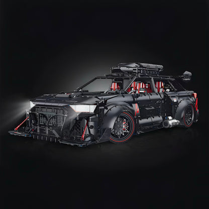 Trilumity Motorized Building Block Set: 1:8 Audi Rs6 Quattro Widebody Wagon | Matte Black Power | 4189+-Piece