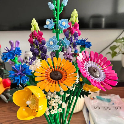 MOC Building Block Set: Botanical Wildflower Bouquet, Model 10030
