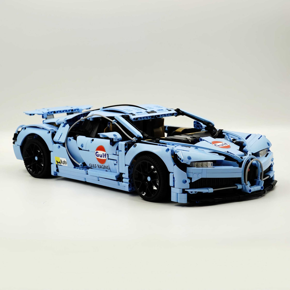 Trilumity Bugatti Chiron, Custom Modified Gulf Blue Version Building Block Set, 1:8 Scale, Remote Control, 4,031-Piece