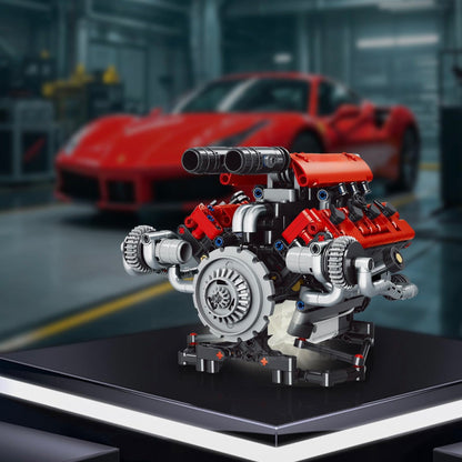 Trilumity Building Block Set: Motorised V8 Engine | 1:24 Scale | 664-Piece