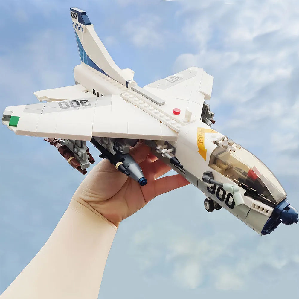 JieStar MOC Building Block Set: Aircraft A-7 Fighter Jet Attack Plane, Model 61044