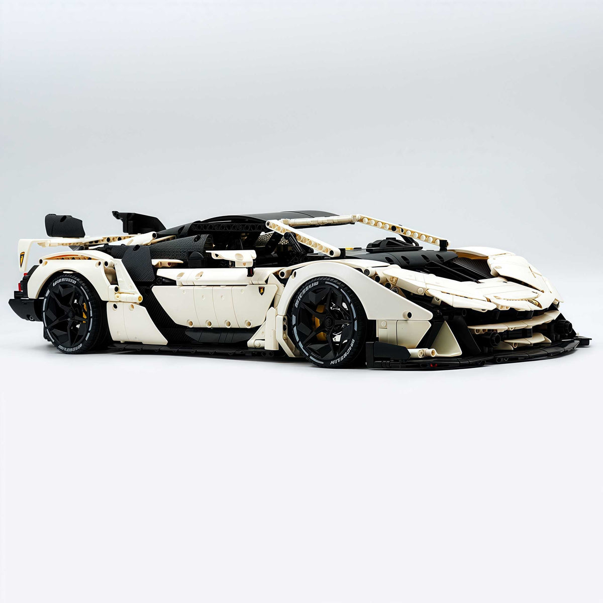 Trilumity Building Block Set: 1: 8 Sant'Agata V12 Farewell, White Goddess Version, Motorized Convertible Switch Mode, Full Vehicle Motorization