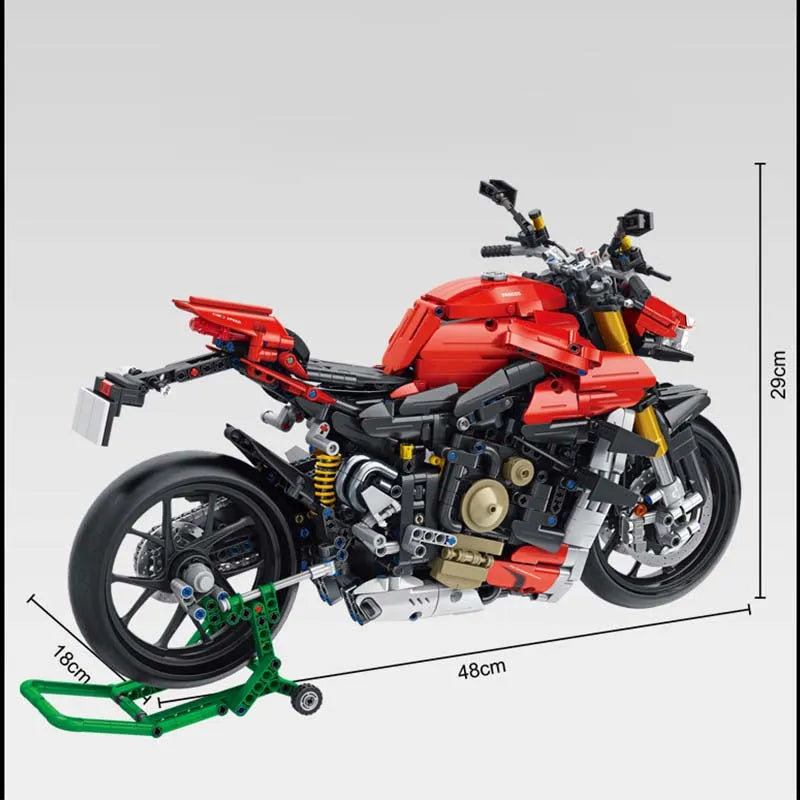 Panlos MOC Building Block Set: Ducati V4 Sport Motorcycle, Model 672105