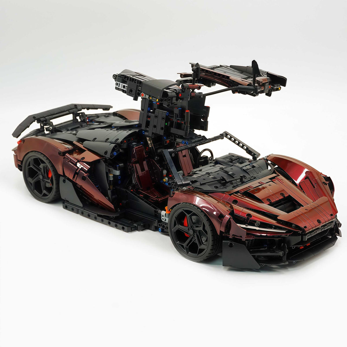 Trilumity Motorized Building Block Set: 1:8 The Ultimate British Woking Hypercar | Black & Red Chameleon Paint Edition | Shipped in Original Gift Box