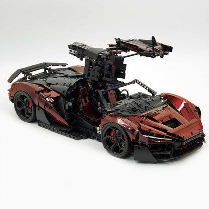 Trilumity Motorized Building Block Set: 1:8 The Ultimate British Woking Hypercar | Black & Red Chameleon Paint Edition | Shipped in Original Gift Box
