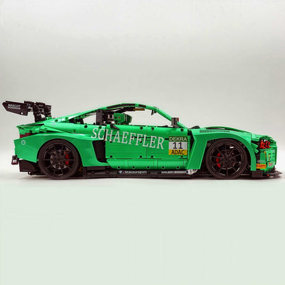 Trilumity Building Block Set: 1: 8 BMW M4 GT3 Building Set, Fully Detailed Simulation, Isle of Man Green Custom Edition (4556Piece)