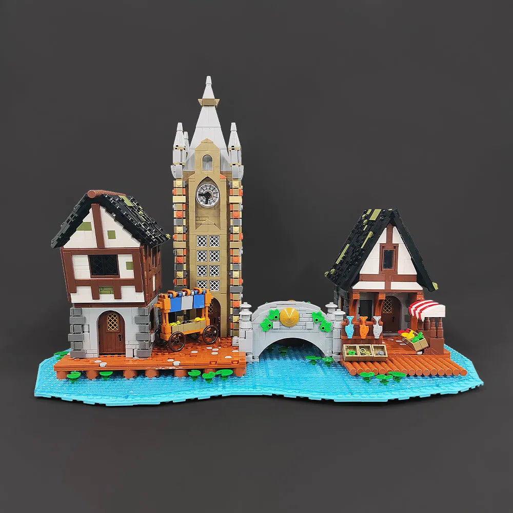 JieStar MOC Building Block Set: Medieval Town Market, Model 89150