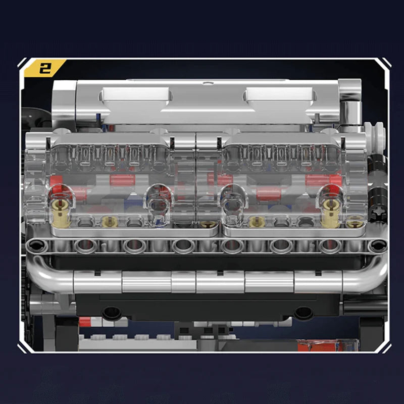 Trilumity Building Block Set: Motorised V8 Engine (534-Piece)